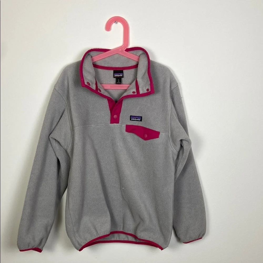 Patagonia Girls Large Synchilla Snap-T‎ Pullover Jacket Winter Outdoor Gorpcore